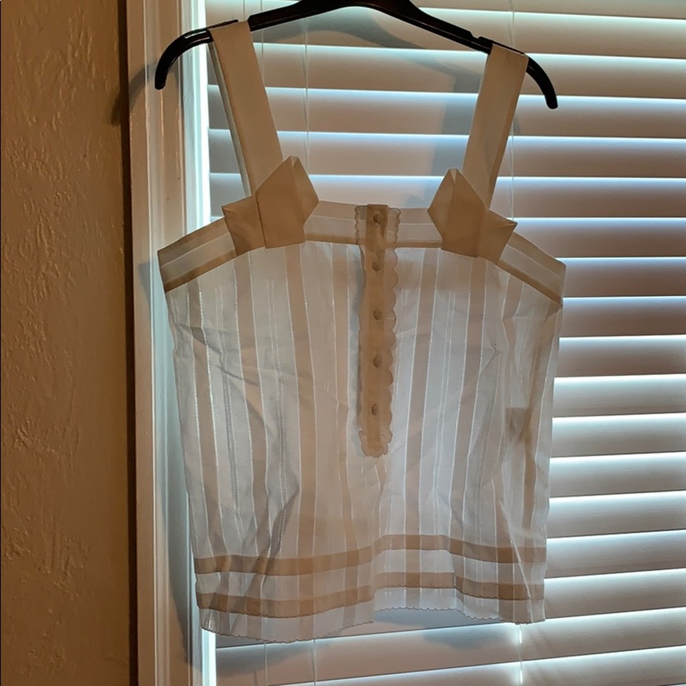 See by Chloe white peasant top 6 NWT